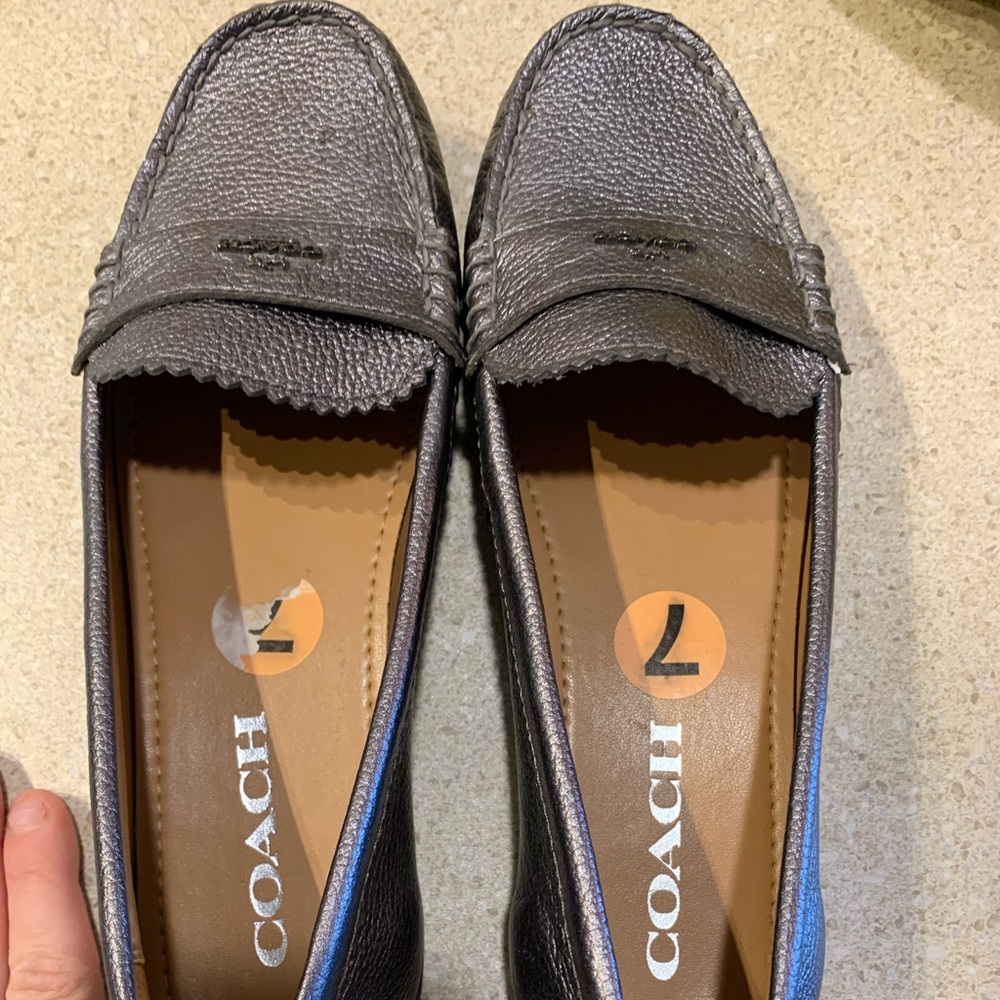 Coach silver flats size 7
